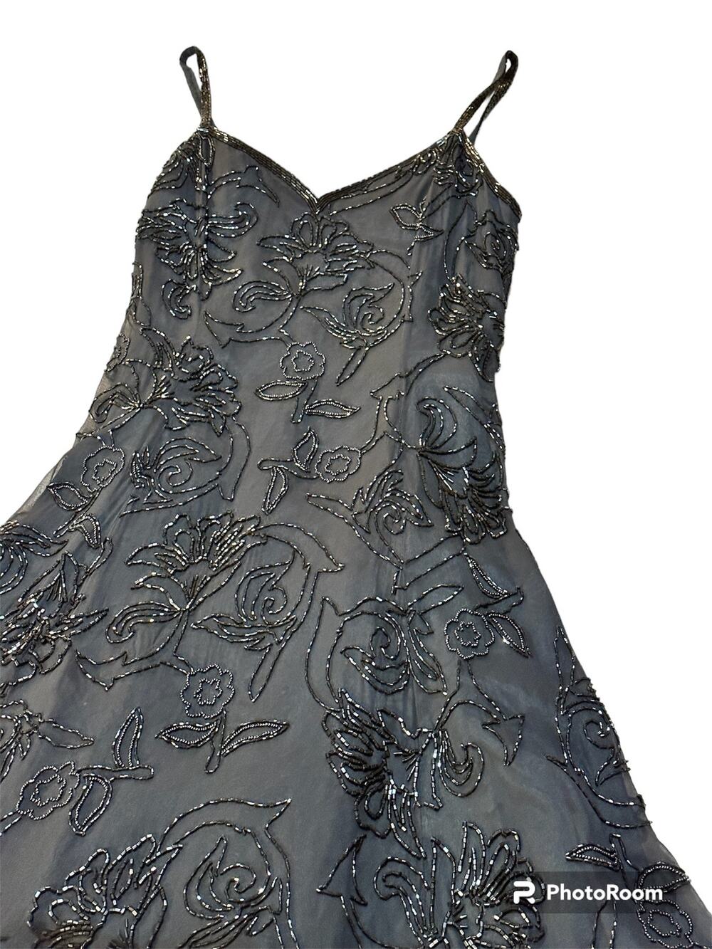 Vintage Silk Embellished Mini Dress